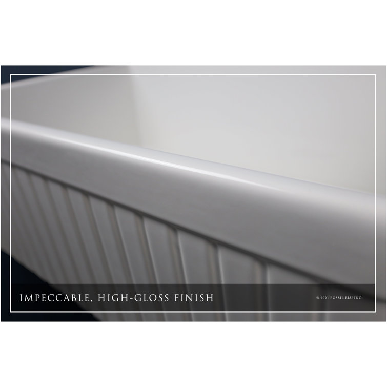 Glossy White Fireclay Farmhouse Apron-Front Sink