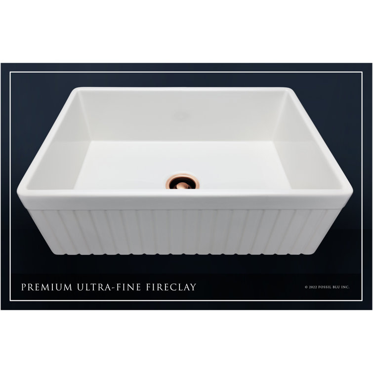Glossy White Fireclay Farmhouse Apron-Front Sink