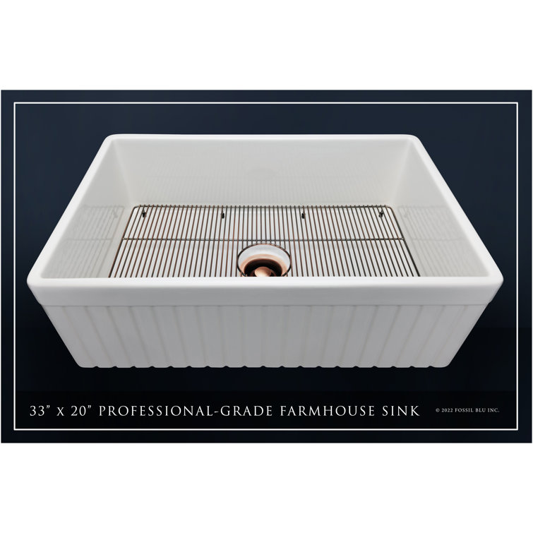 Glossy White Fireclay Farmhouse Apron-Front Sink