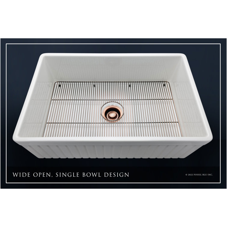 Glossy White Fireclay Farmhouse Apron-Front Sink