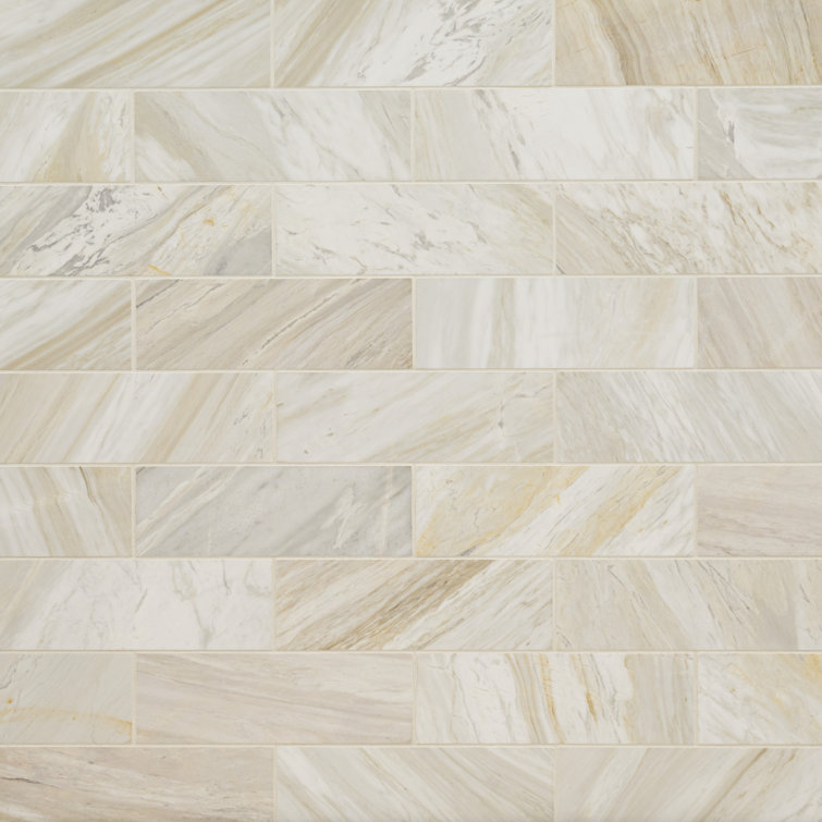 Athena Gold 4" x 12" Honed Marble Subway Tile