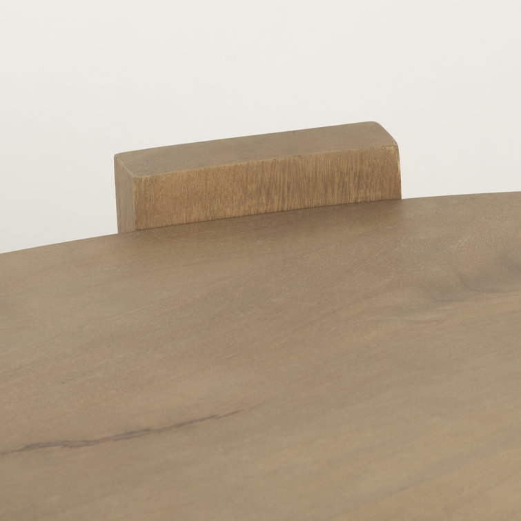 Light Brown Mango Wood Oval Coffee Table