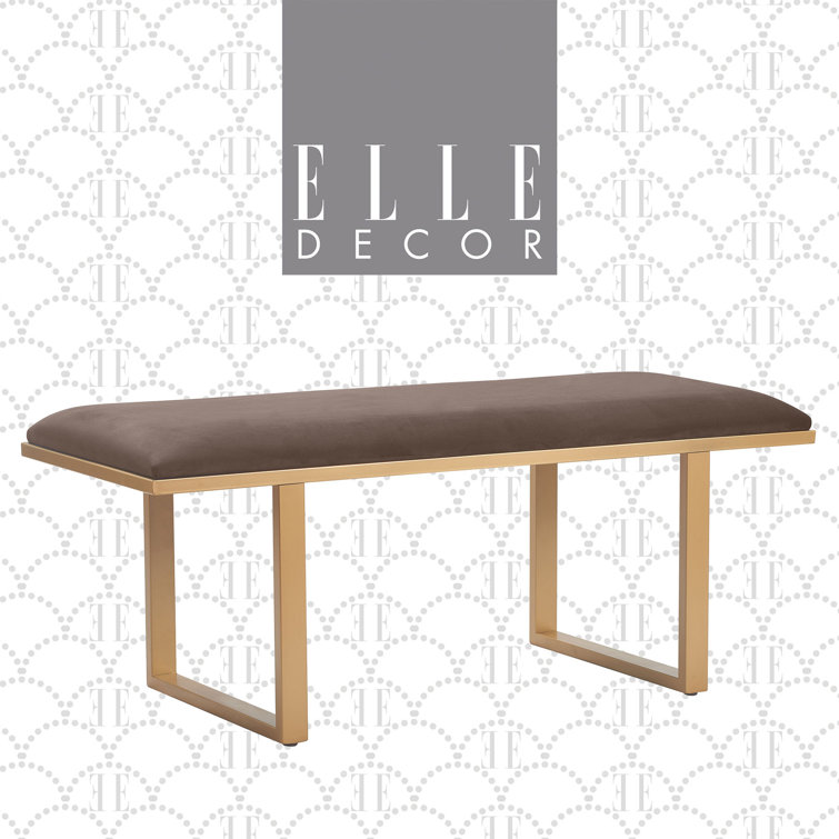 Chic Chocolate Brown Velvet Upholstered Bedroom Bench