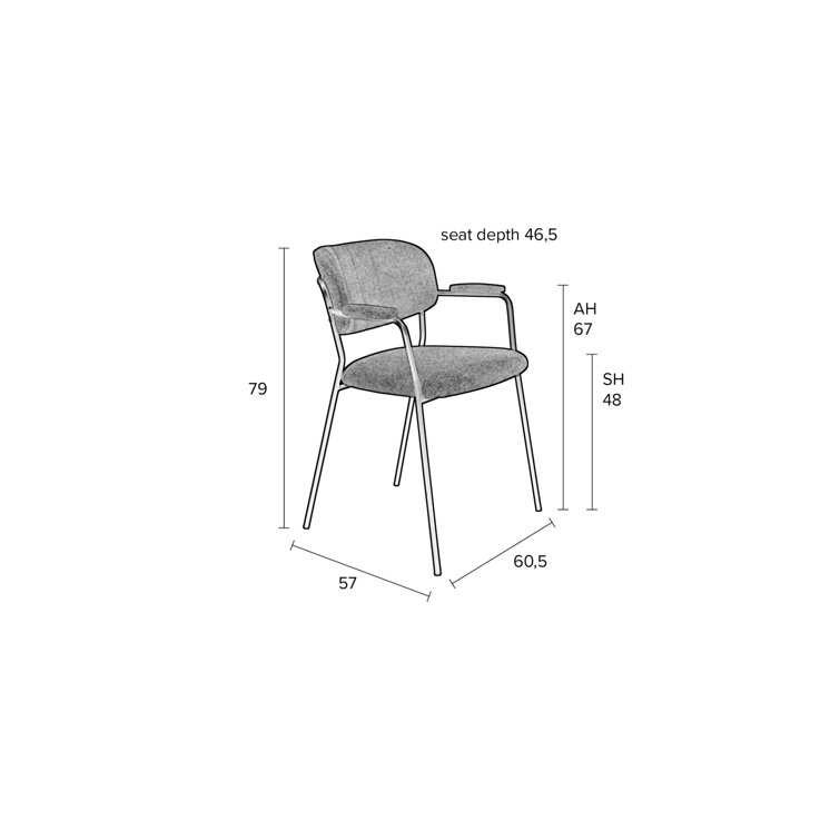 White Upholstered Arm Chair with Metal Legs, Set of 2