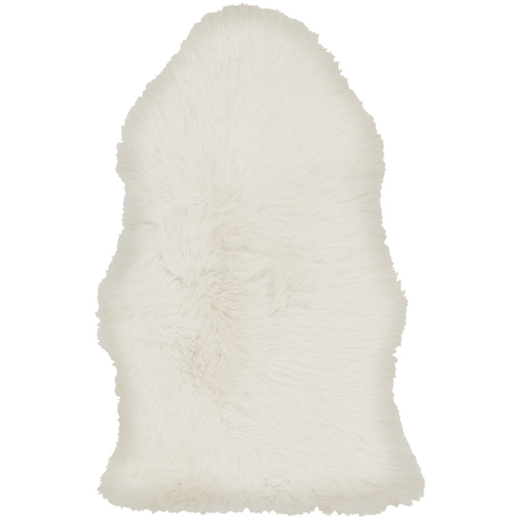 Ivory Handmade Sheepskin 2' x 3' Area Rug