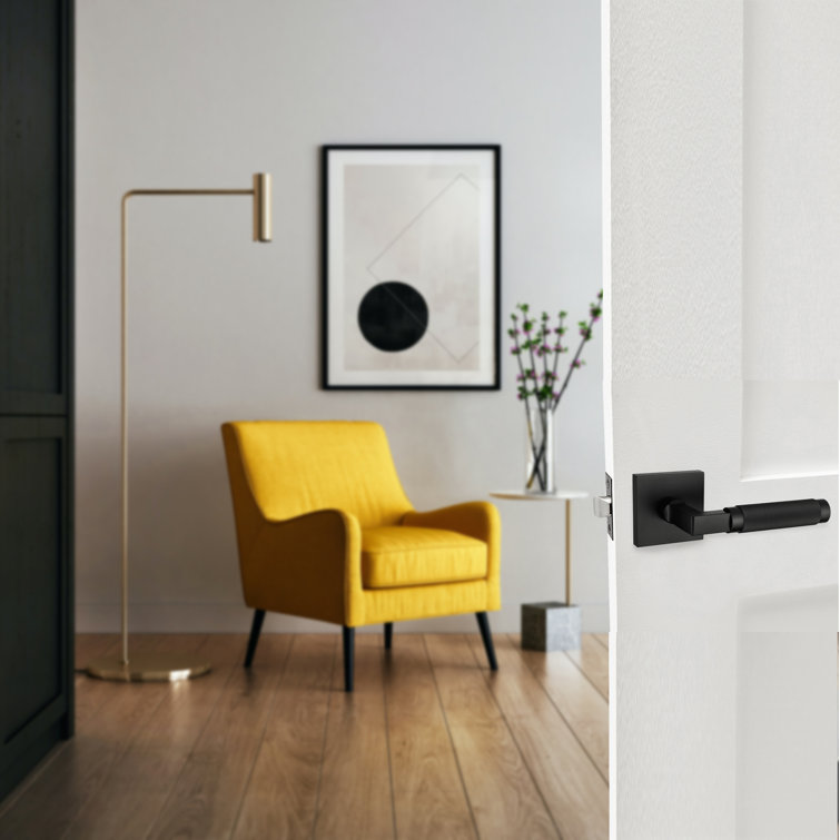 Matte Black Solid Brass Knurled Passage Door Lever