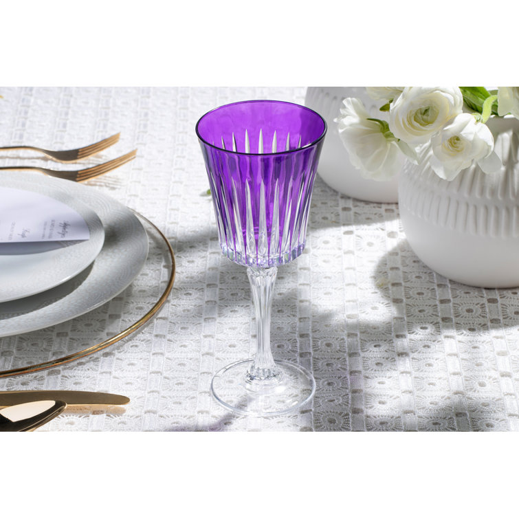Elegant Purple Crystal Goblet Set of 6