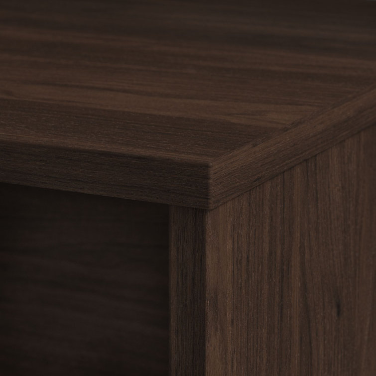 Black Walnut Engineered Wood Desk Set with Mobile File Cabinets