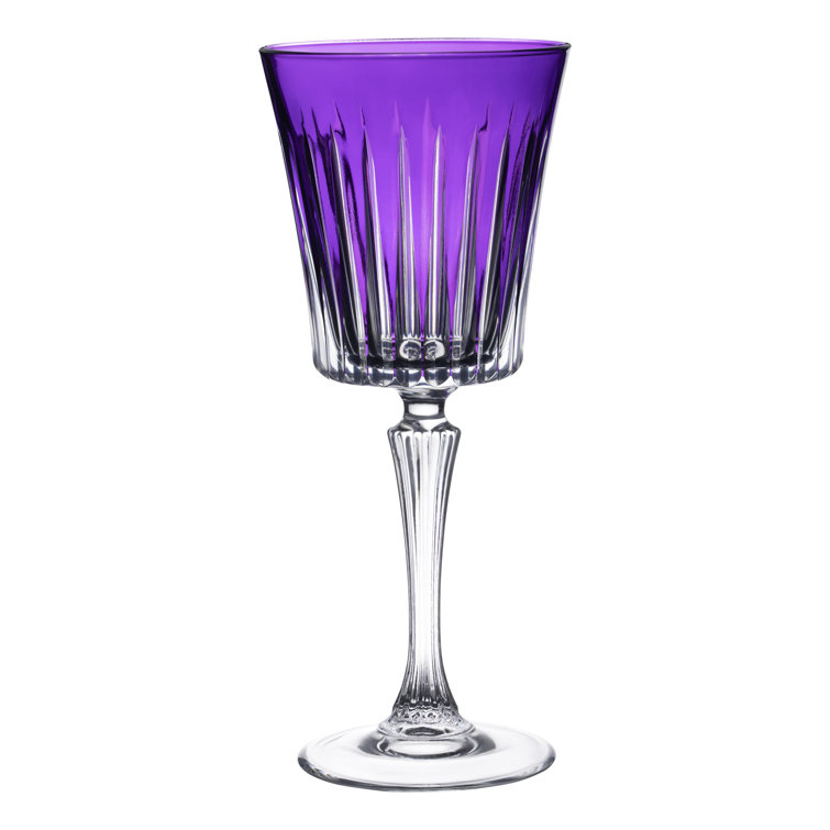 Elegant Purple Crystal Goblet Set of 6