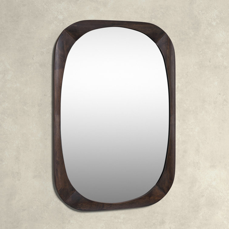 Henna Dark Walnut Wood Framed Wall Mirror