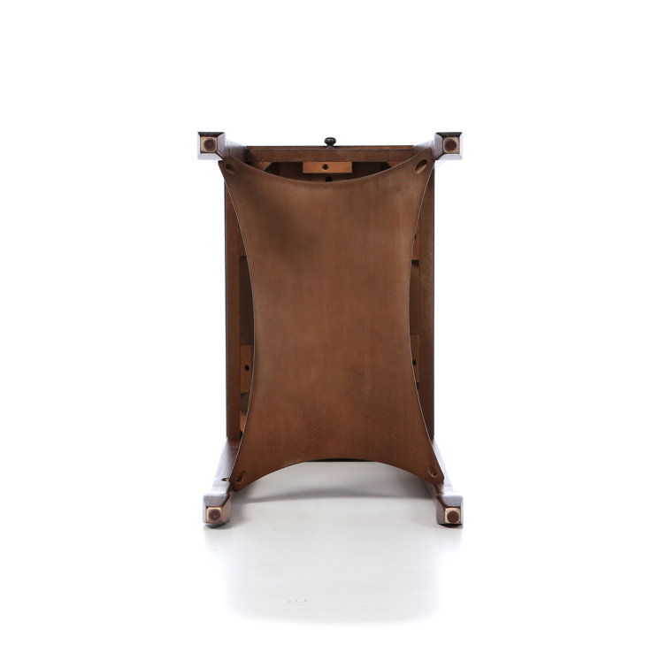 Olive Ash Burl Wood Side Table with Storage