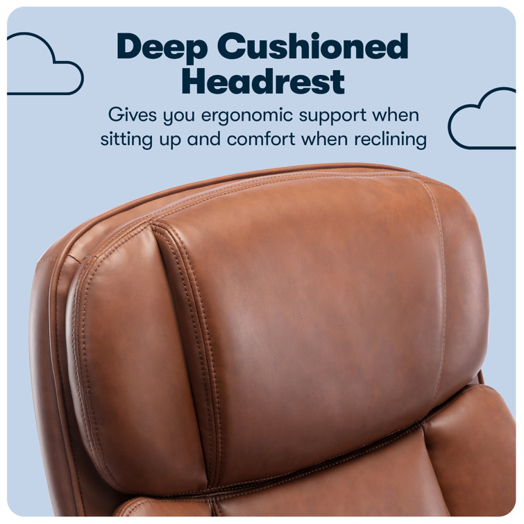 Cognac Faux Leather High Back Executive Swivel Chair