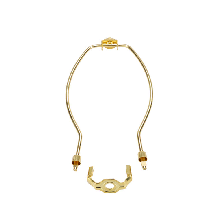 Polished Brass 7" Lamp Harp with Saddle Set