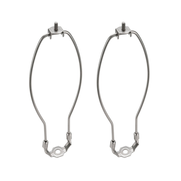 12" Satin Nickel Detachable Lamp Harp with Saddle