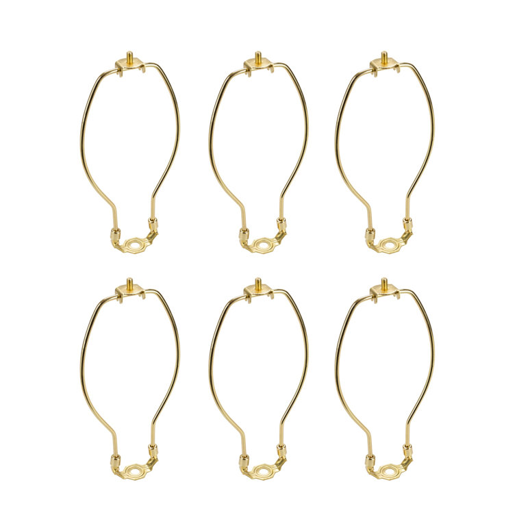 Polished Brass 7" Lamp Harp with Saddle Set