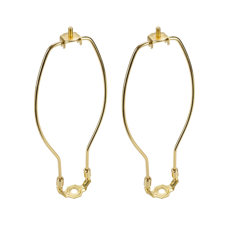 Polished Brass 10" Lamp Harp with Saddle Set