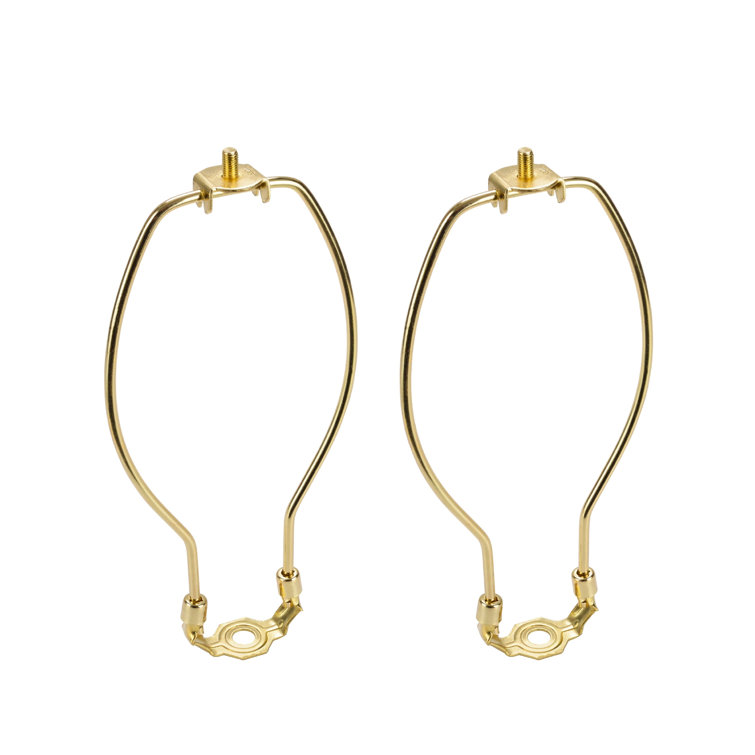 Polished Brass 7" Lamp Harp with Saddle, Set of 2