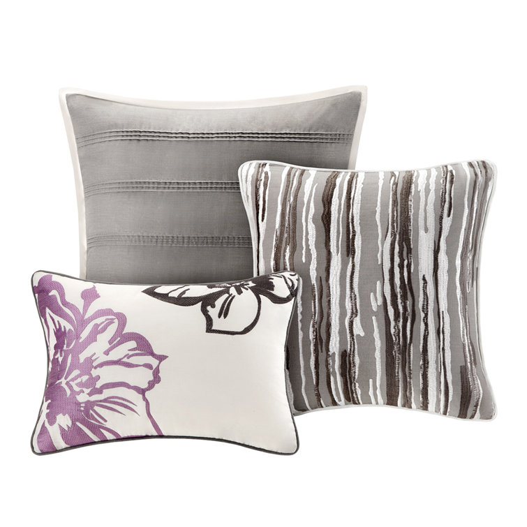 Serena Gray Cotton 7-Piece Queen Comforter Set