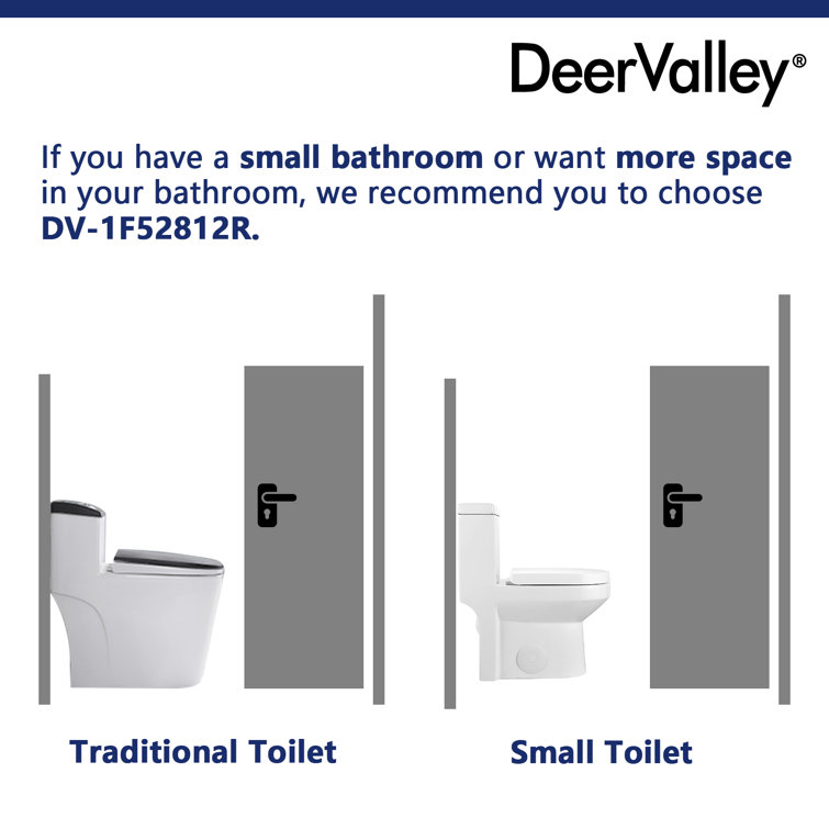 Compact White Ceramic Dual Flush Round Toilet with Seat
