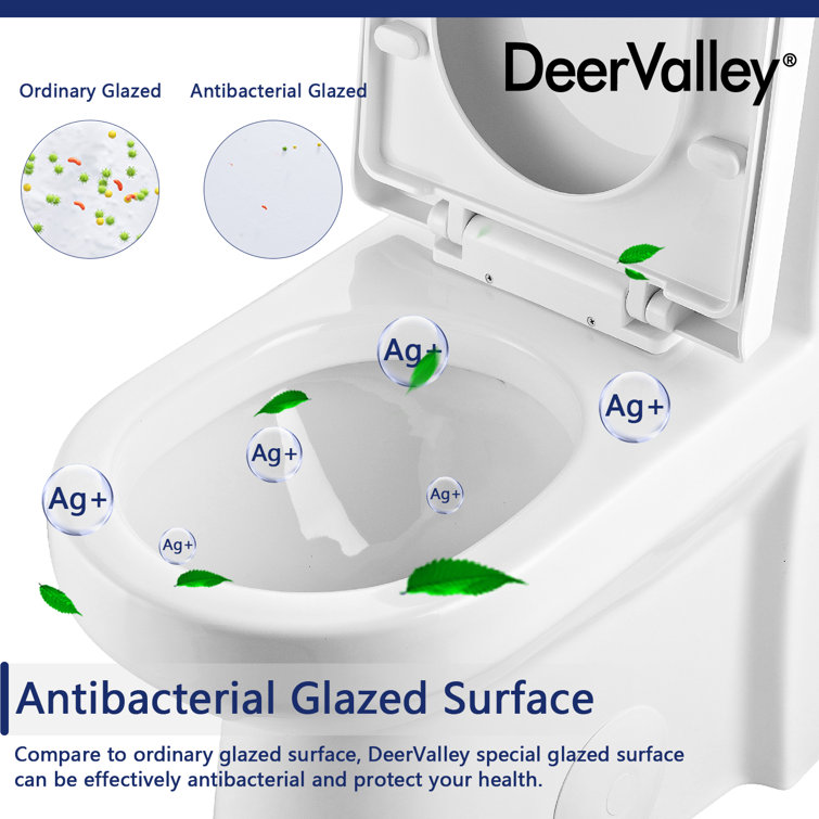 Compact White Ceramic Dual Flush Round Toilet with Seat