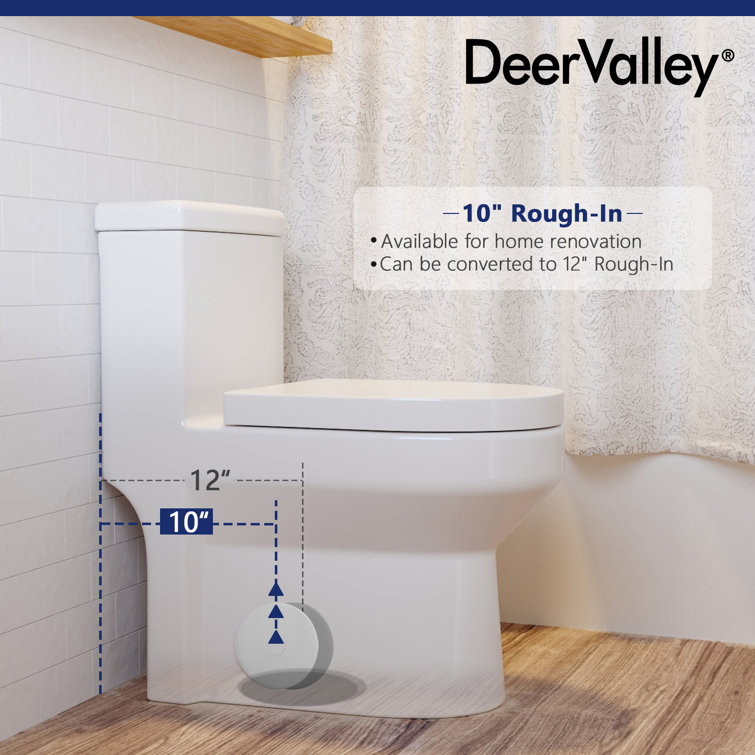 Compact White Ceramic Dual Flush Round Toilet with Seat