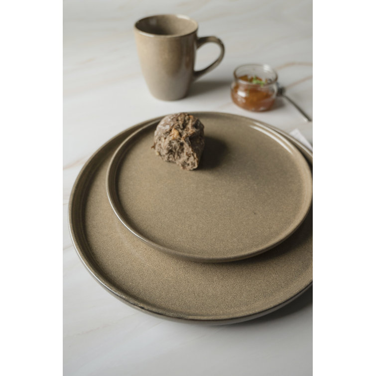 Beige Ceramic 12-Piece Dinnerware Set - Service for 4