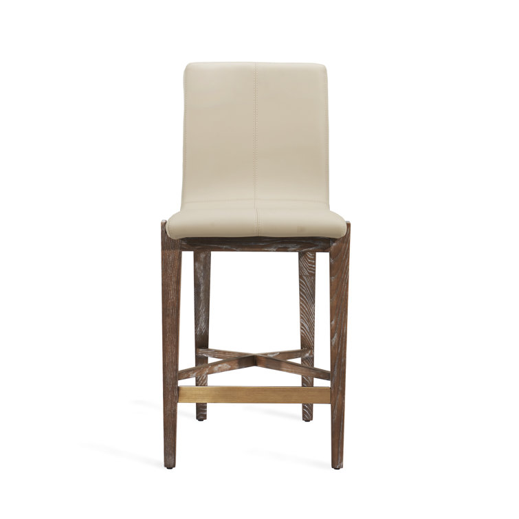 Cityscape Gray Faux Leather Handcrafted Counter Stool