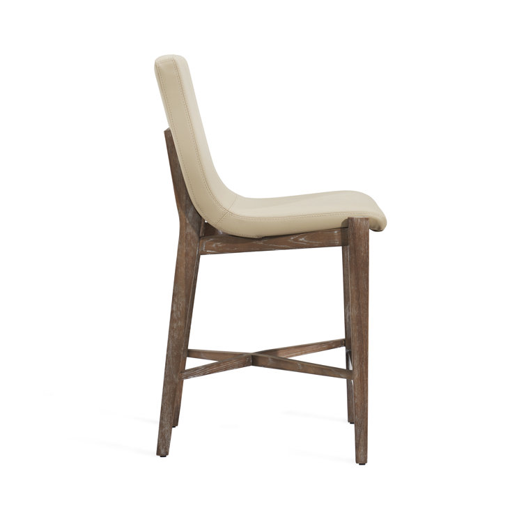 Cityscape Gray Faux Leather Handcrafted Counter Stool