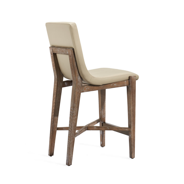 Cityscape Gray Faux Leather Handcrafted Counter Stool
