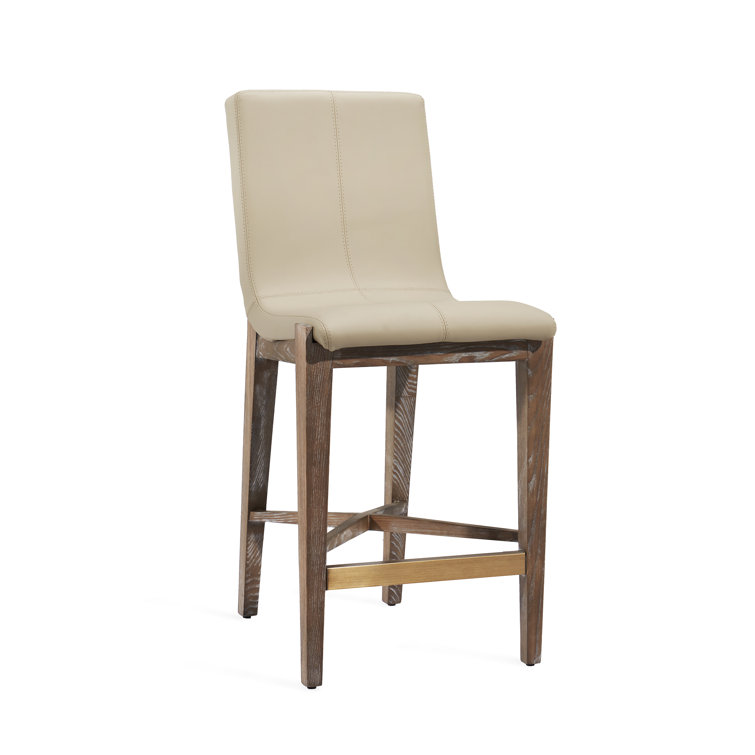 Cityscape Gray Faux Leather Handcrafted Counter Stool