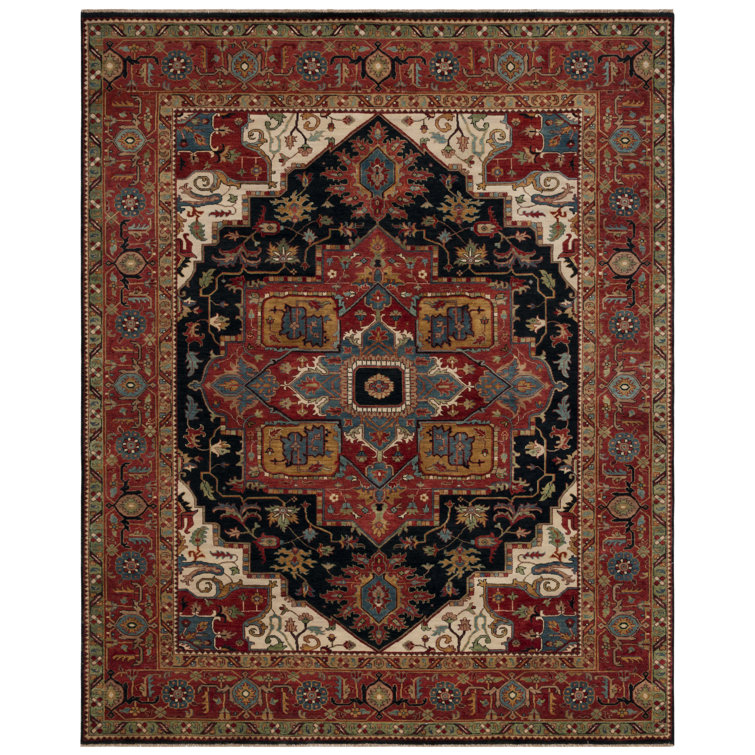 Hand-Knotted Blue Medallion 6' x 9' Wool-Cotton Area Rug