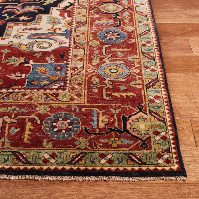 Hand-Knotted Blue Medallion 6' x 9' Wool-Cotton Area Rug