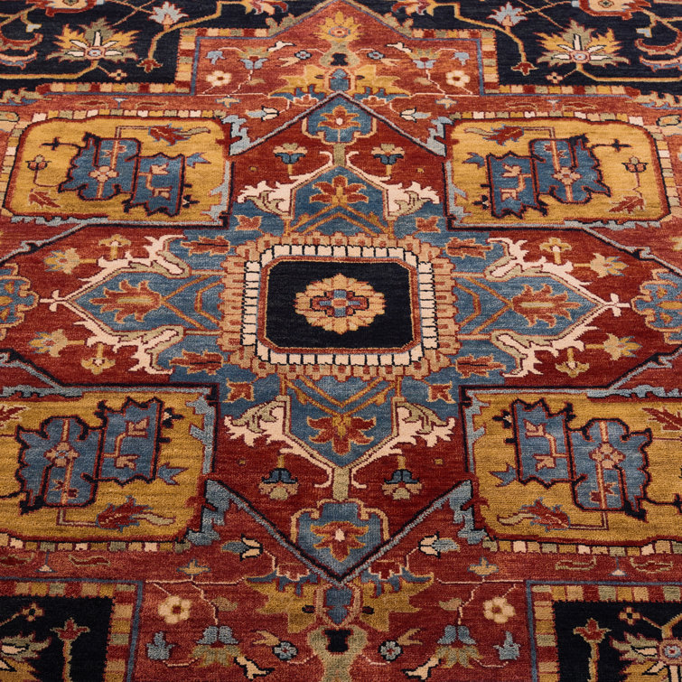 Hand-Knotted Blue Medallion 6' x 9' Wool-Cotton Area Rug