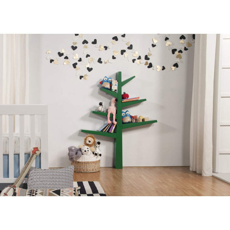 Enchanted Forest Green Tree-Shaped Kids Bookshelf