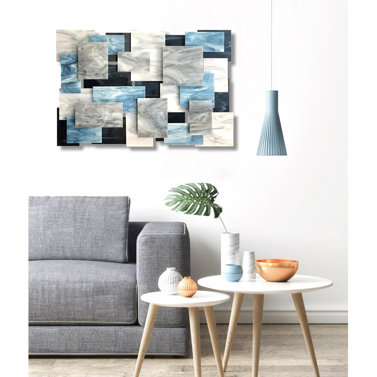 Autumn Asymmetric Glass and Metal Wall Sculpture