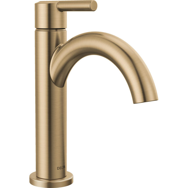 Champagne Bronze Single Handle Bathroom Faucet with Drain Assembly