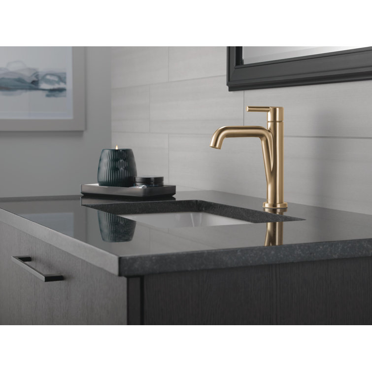 Nicoli Champagne Bronze Single Hole Transitional Bathroom Faucet