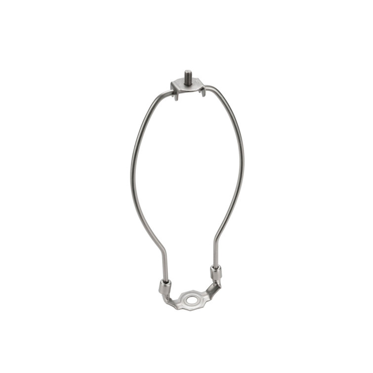 Satin Nickel Finish Lamp Harp Set with Saddle, 9.5" Height