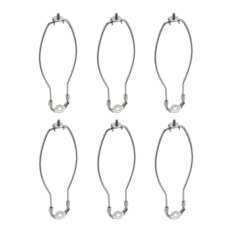 Satin Nickel 11" Metal Lamp Harp Set of 6