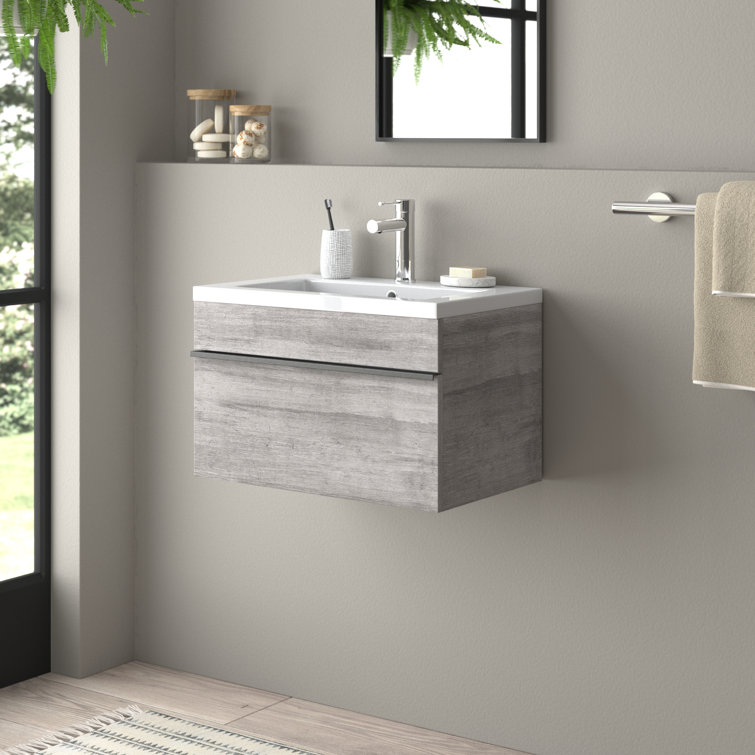 Arlie 24'' Single Sink Bathroom Vanity with Cultured Marble Top