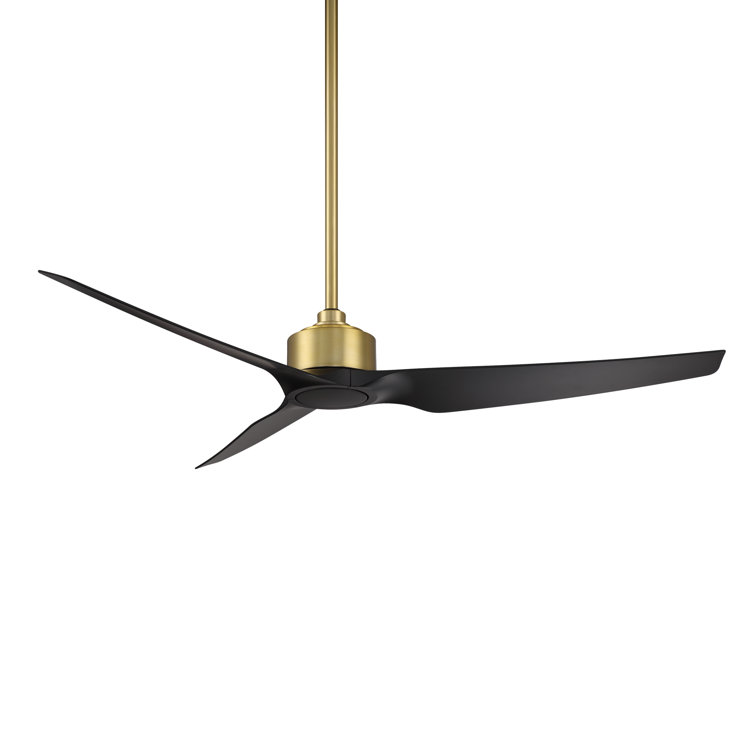 60" Matte Black Smart Ceiling Fan with Remote and 3 Blades