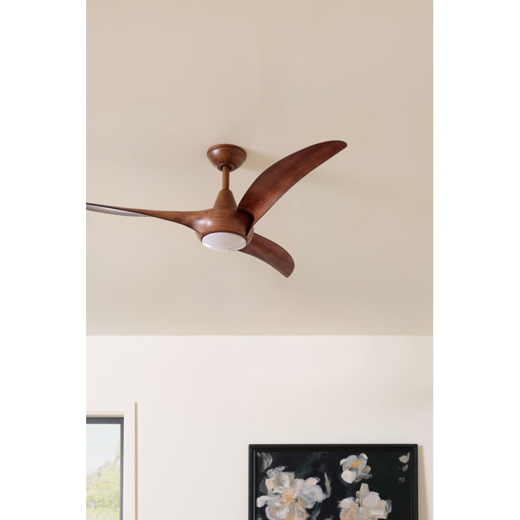 52" Distressed Koa ABS Plastic Ceiling Fan with LED Light and Remote