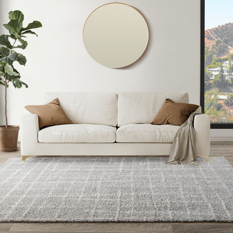 Gray 8' x 10' Geometric Shag Area Rug