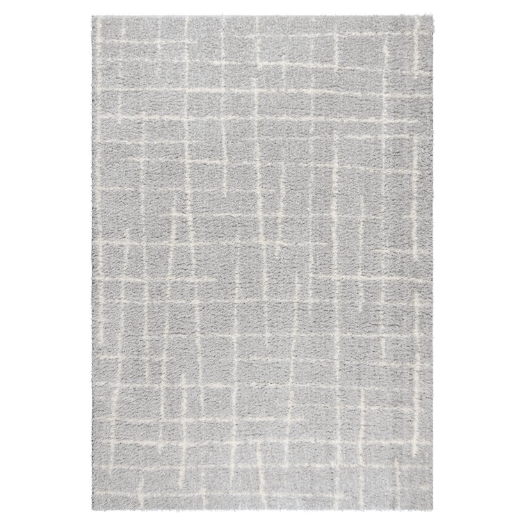 Gray 8' x 10' Geometric Shag Area Rug