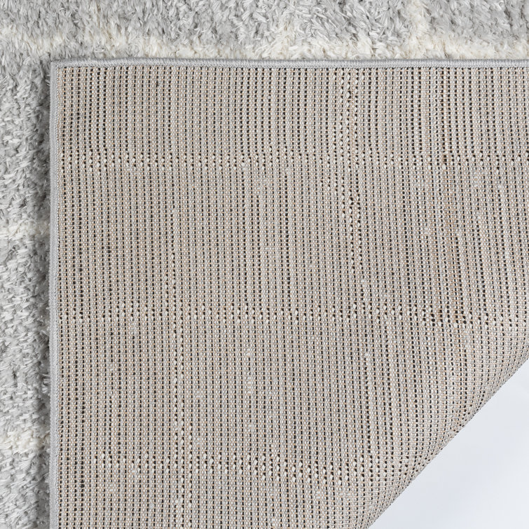 Gray 8' x 10' Geometric Shag Area Rug