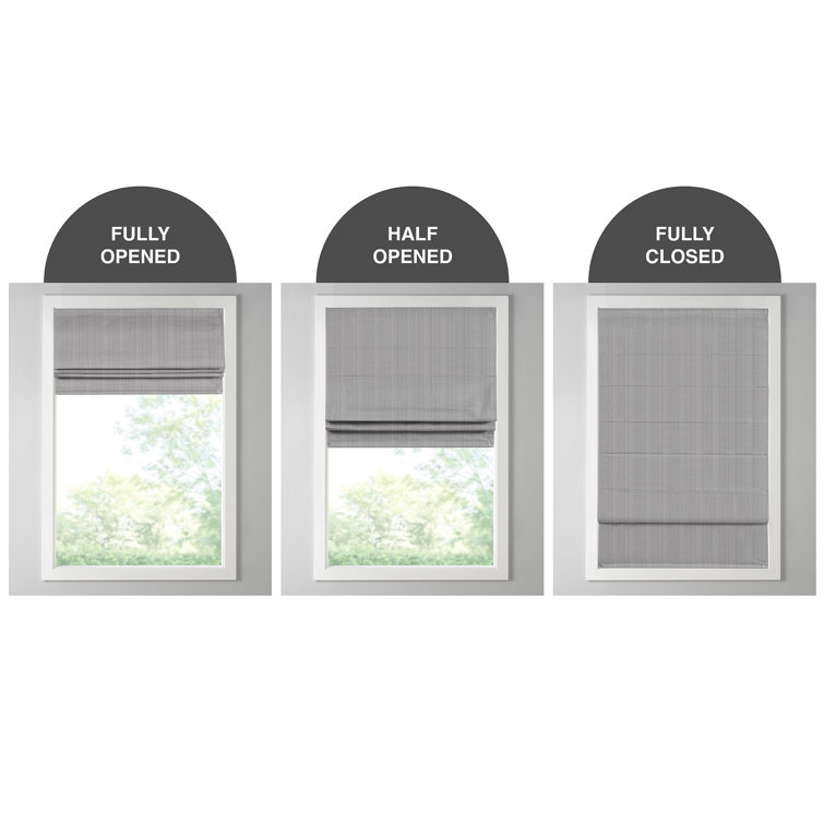 Gray Basketweave Cordless Blackout Roman Shade