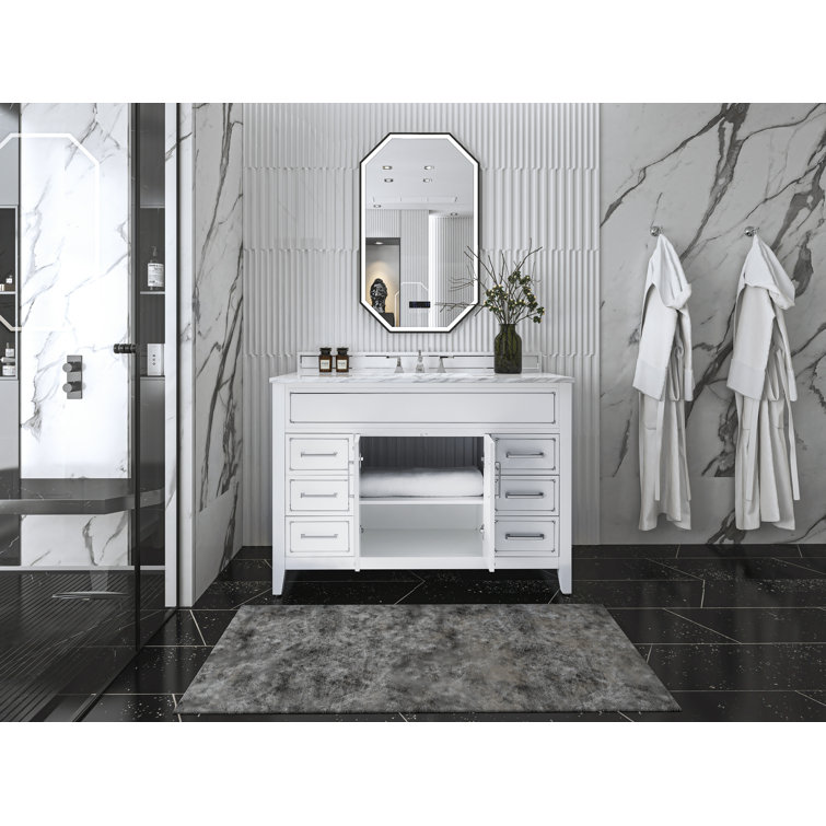 Aspen 48'' White Marble Top Single Bathroom Vanity