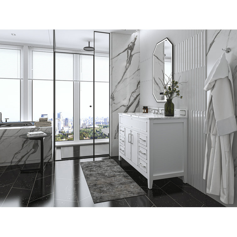 Aspen 48'' White Marble Top Single Bathroom Vanity