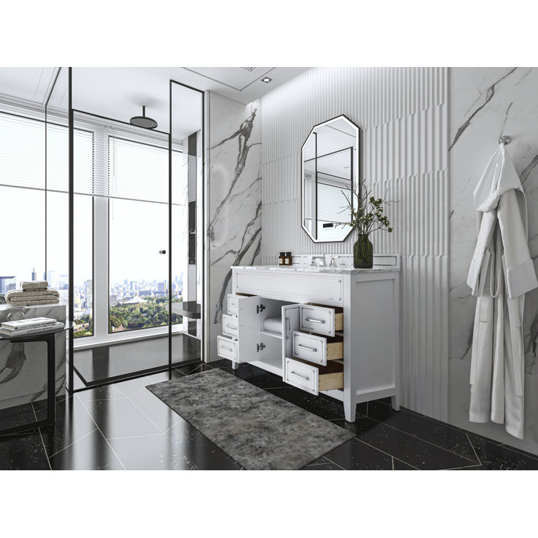 Aspen 48'' White Marble Top Single Bathroom Vanity