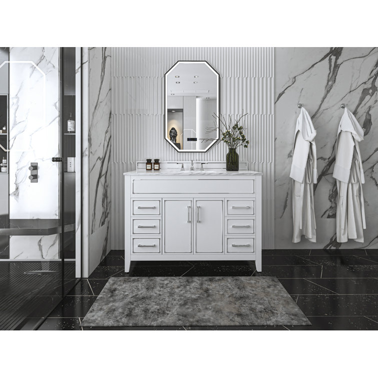 Aspen 48'' White Marble Top Single Bathroom Vanity
